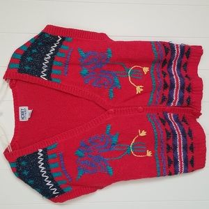 Vintage Koret Knit Sweater Vest Womens Size Large Floral Grandmacore